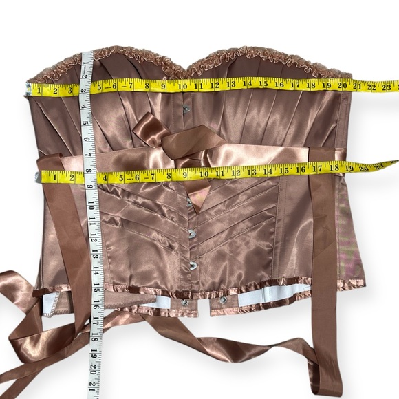 CORSET STORY ROSE GOLD HALTERNECK OVERBUST RIBBON CORSET SIZE 20 2X - Picture 16 of 16
